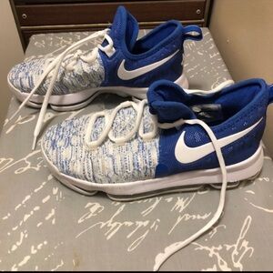 Nike KD Kids Blue and White Basketball Shoes